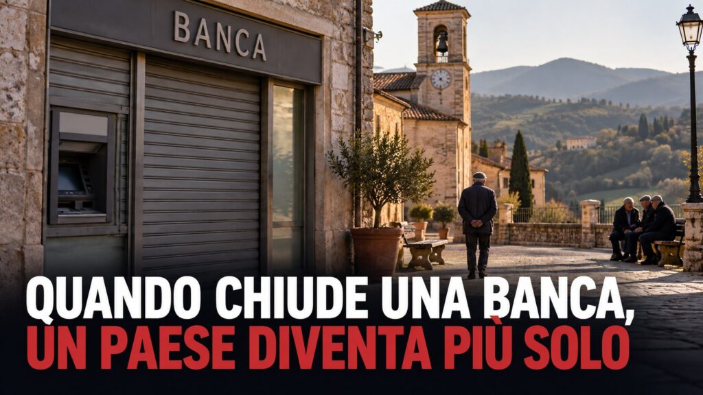 Quando chiude una banca, un paese diventa più solo