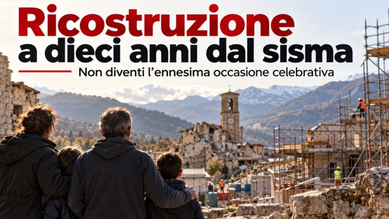 Ricostruzione a dieci anni dal sisma: non diventi l’ennesima occasione celebrativa